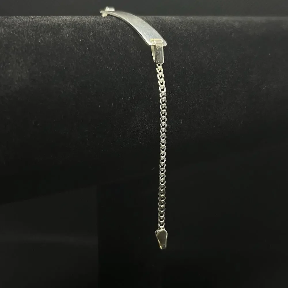 Esclava Con Plaquita De Plata 925,925 Silver Bracelet - 6 Inch